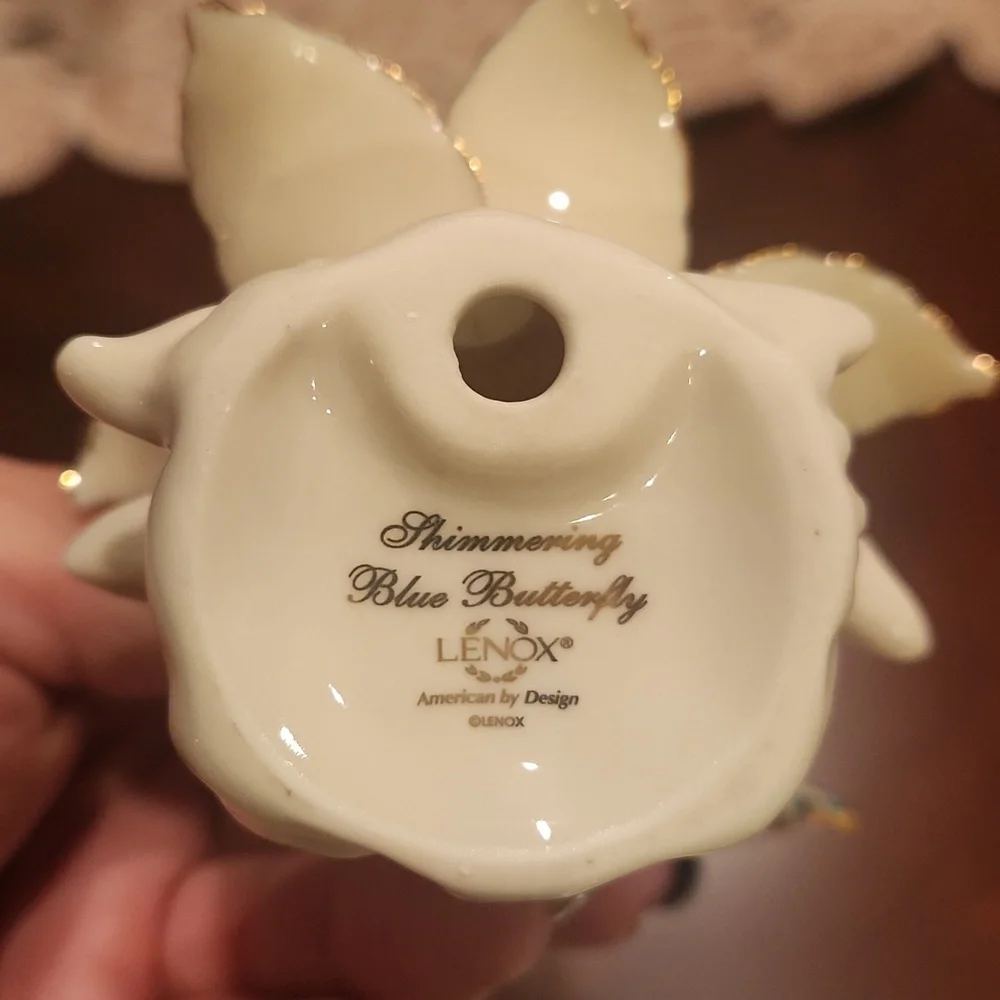 Lenox Butterfly and Flower Figurine with Gold Accents - Picture 6 of 6